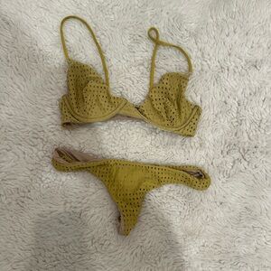 Acacia Swimwear Pineapple Mesh Manhattan Top Hookipa Bottom set